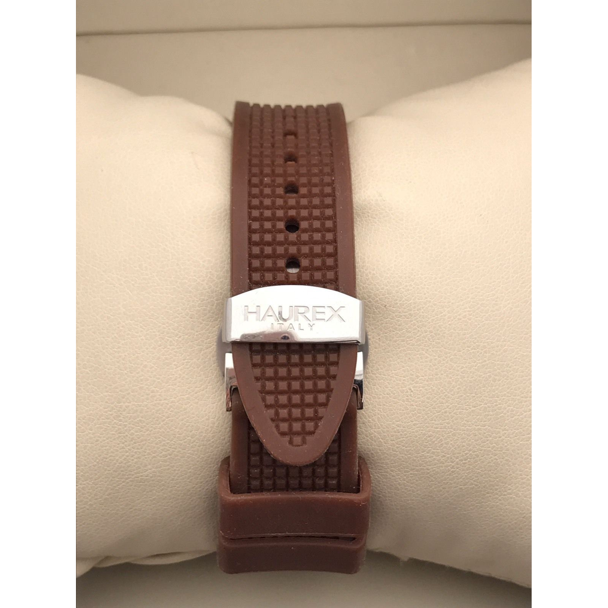 Haurex Italia Challenger Brown Dial and Rubber Chronograph Unisex Watch 1S305DMH