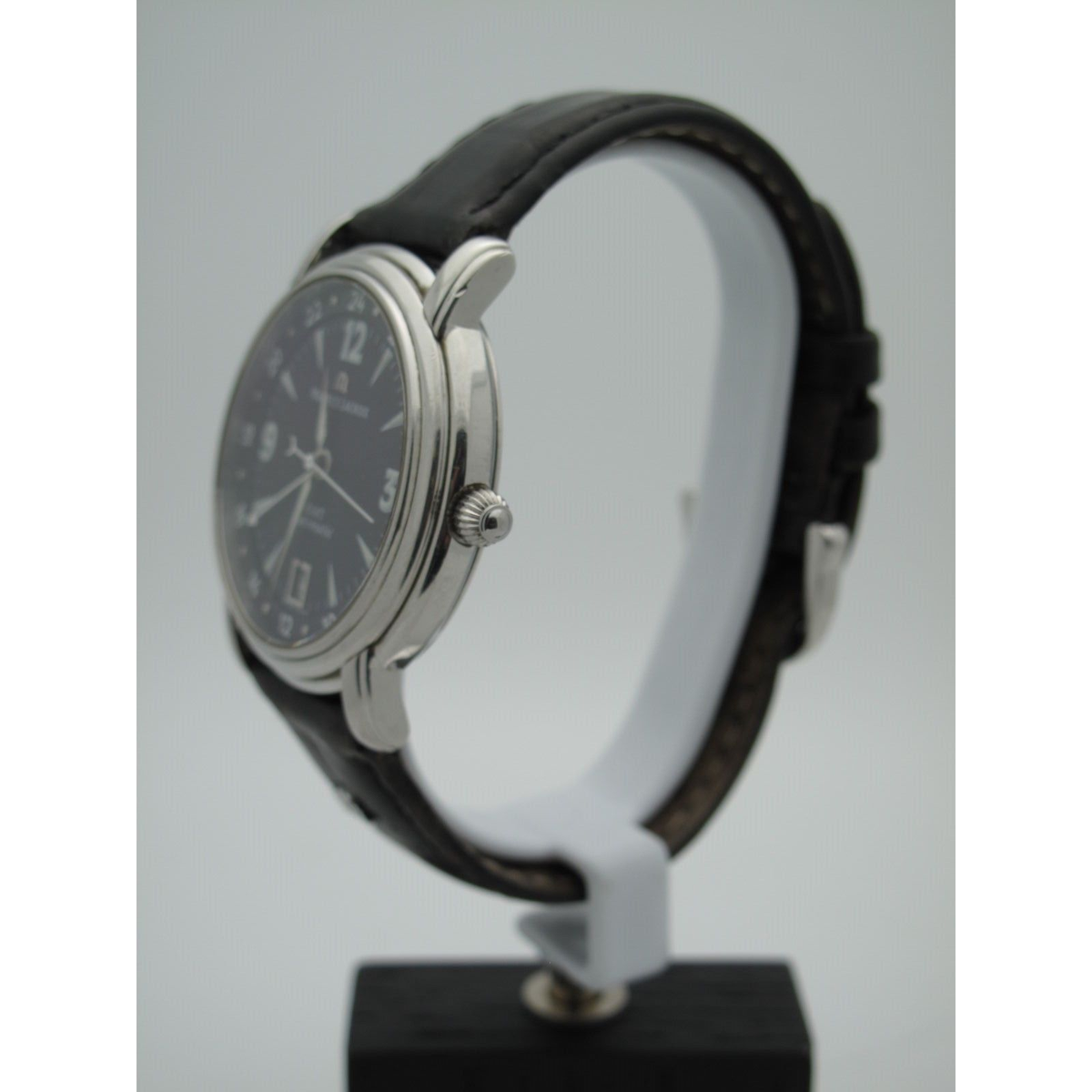 Maurice LaCroix Men's Automatic Black Dial Leather Band Date Watch AD61239