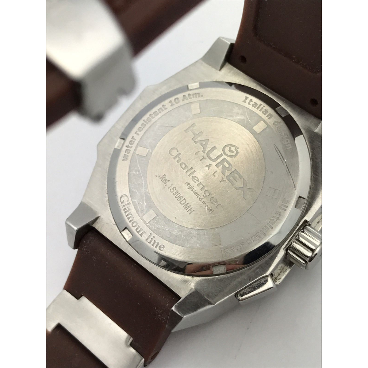 Haurex Italia Challenger Brown Dial and Rubber Chronograph Unisex Watch 1S305DMH