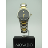Movado Ladies Black Dial Two Tone Stainless Steel Bracelet Watch 0604871