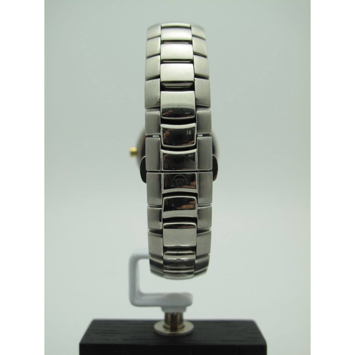 Movado Ladies Black Dial Two Tone Stainless Steel Bracelet Watch 0604871