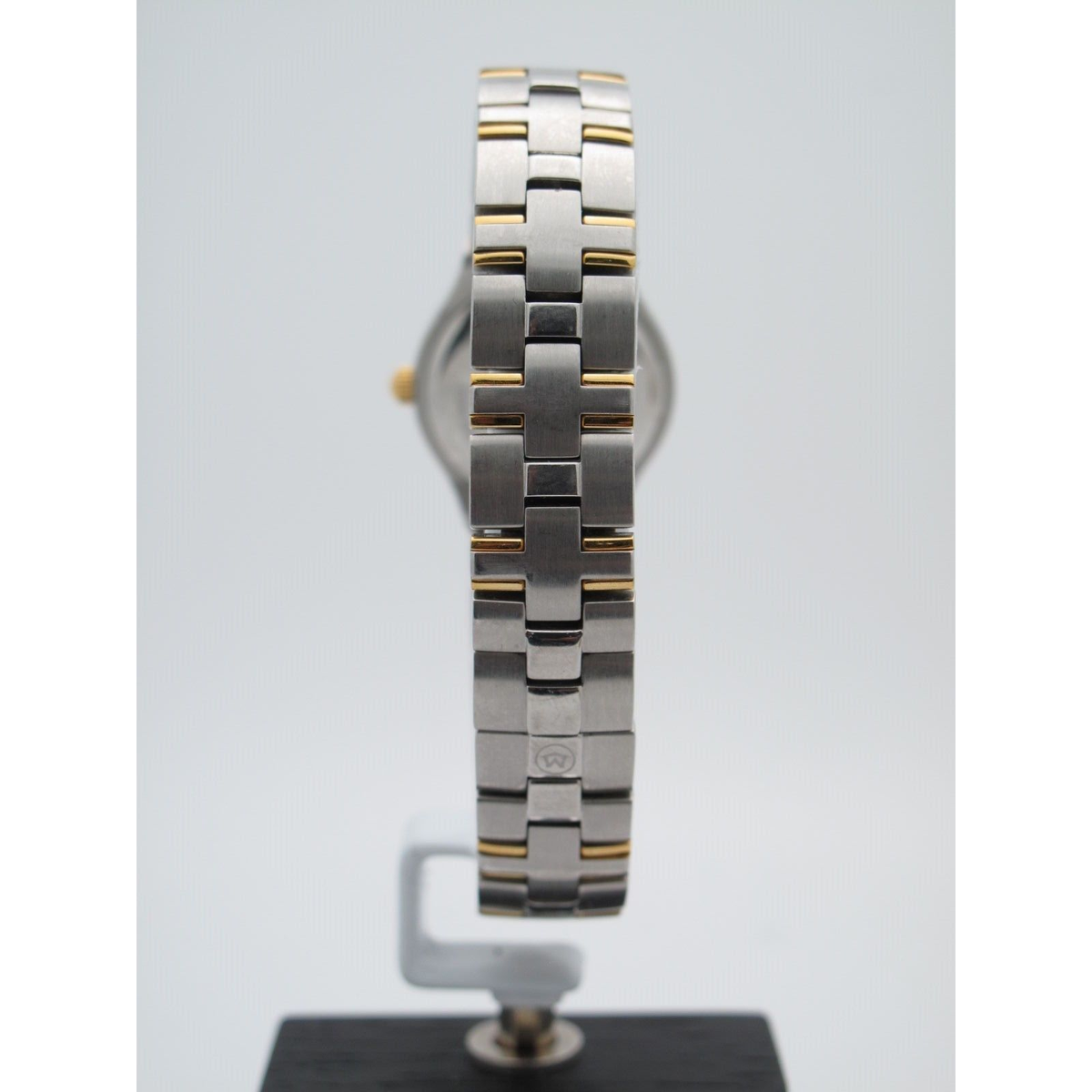Movado Ladies Juro Black Dial Two Tone Stainless Steel Bracelet Watch 0605031