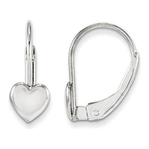 EARDDQGGK252 14k White Gold Madi K Leverback Heart Earrings