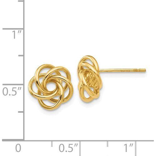 EARBBQGH439 14k Love Knot Earrings