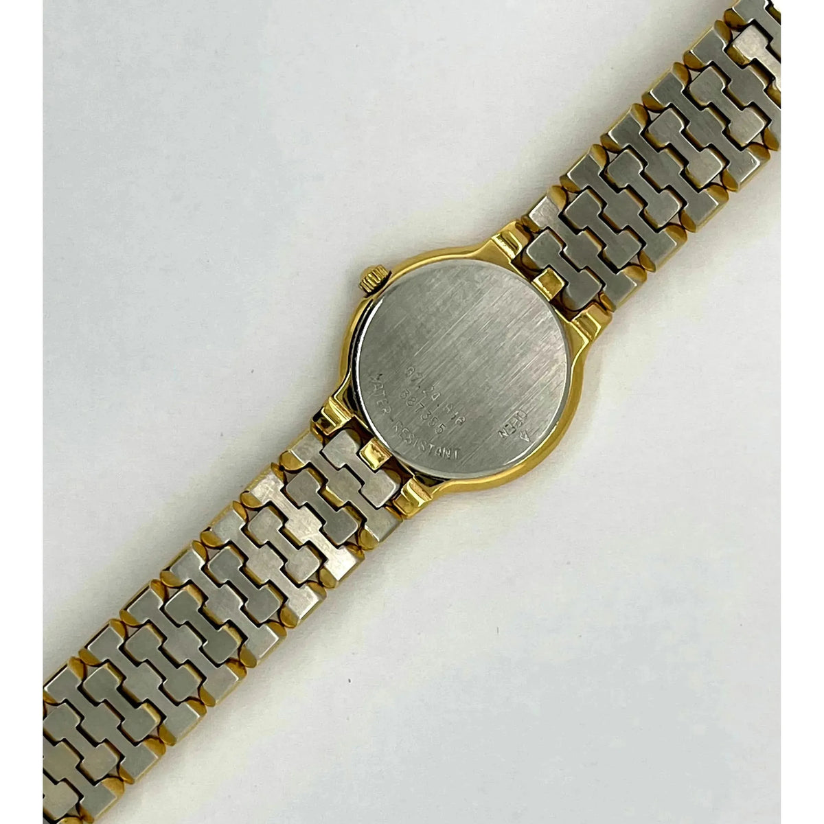 Movado Ladies Black Dial Yellow Gold Tone Bracelet Watch 0600711