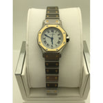 Cartier Ladies White Dial Two Tone Silver/Gold Stainless Steel Bracelet Watch