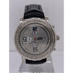 Freeze Men's Chronograph 100M Silver Dial Black Leather Strap Watch F6088