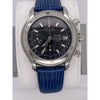 DeVillia Men's Valjoux SUISSE Black Dial Blue Leather Strap Watch 7750