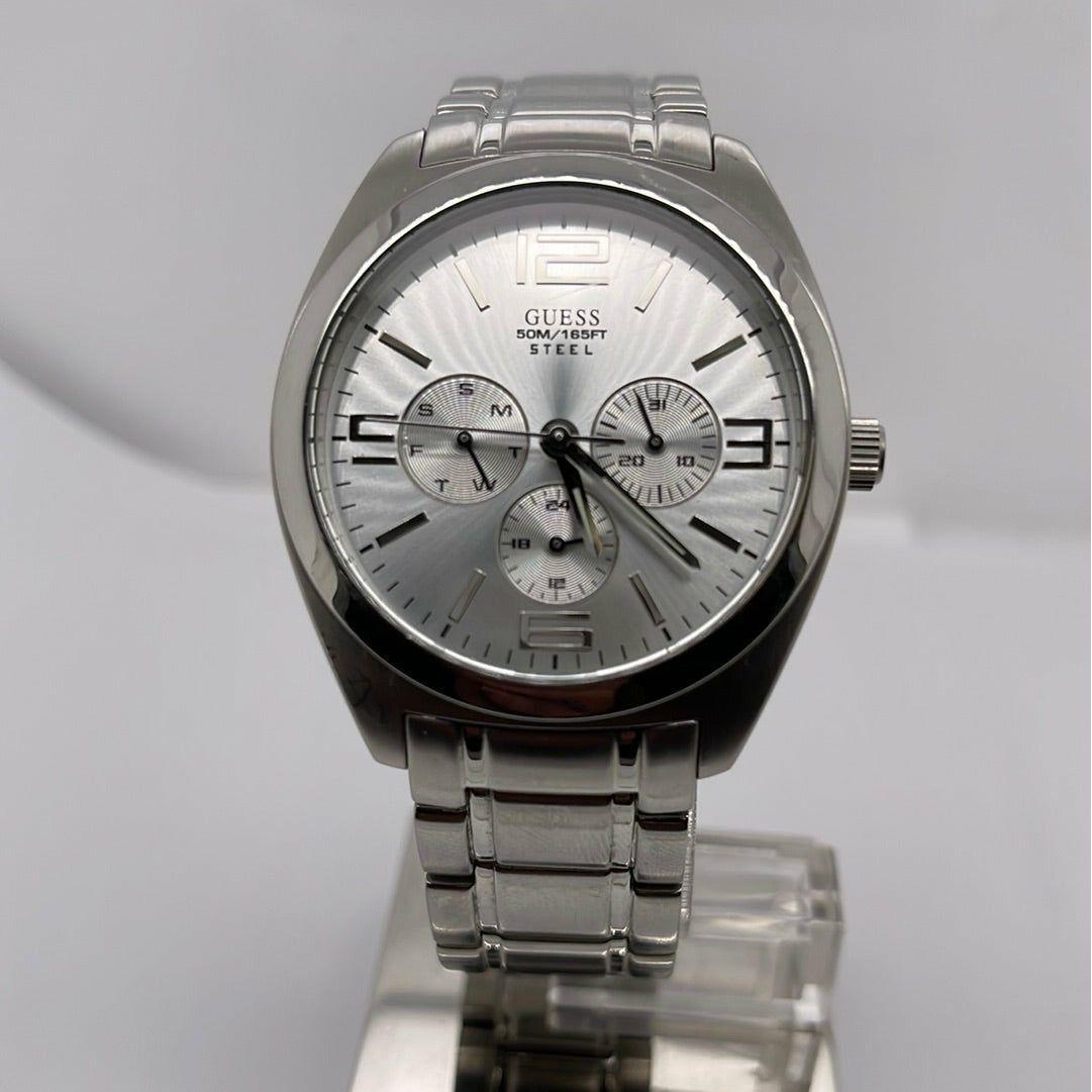 Guess Men's Steel Silver Tone Dial Silver Tone Bracelet Watch G10167G
