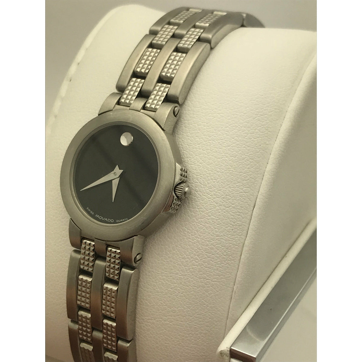 Movado Ladies Black Museum Dial Stainless Steel Bracelet Watch 0603688