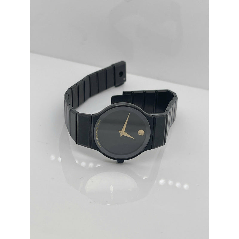 Movado Ladies Black Dial Black Stainless Steel Bracelet Watch 8440881A