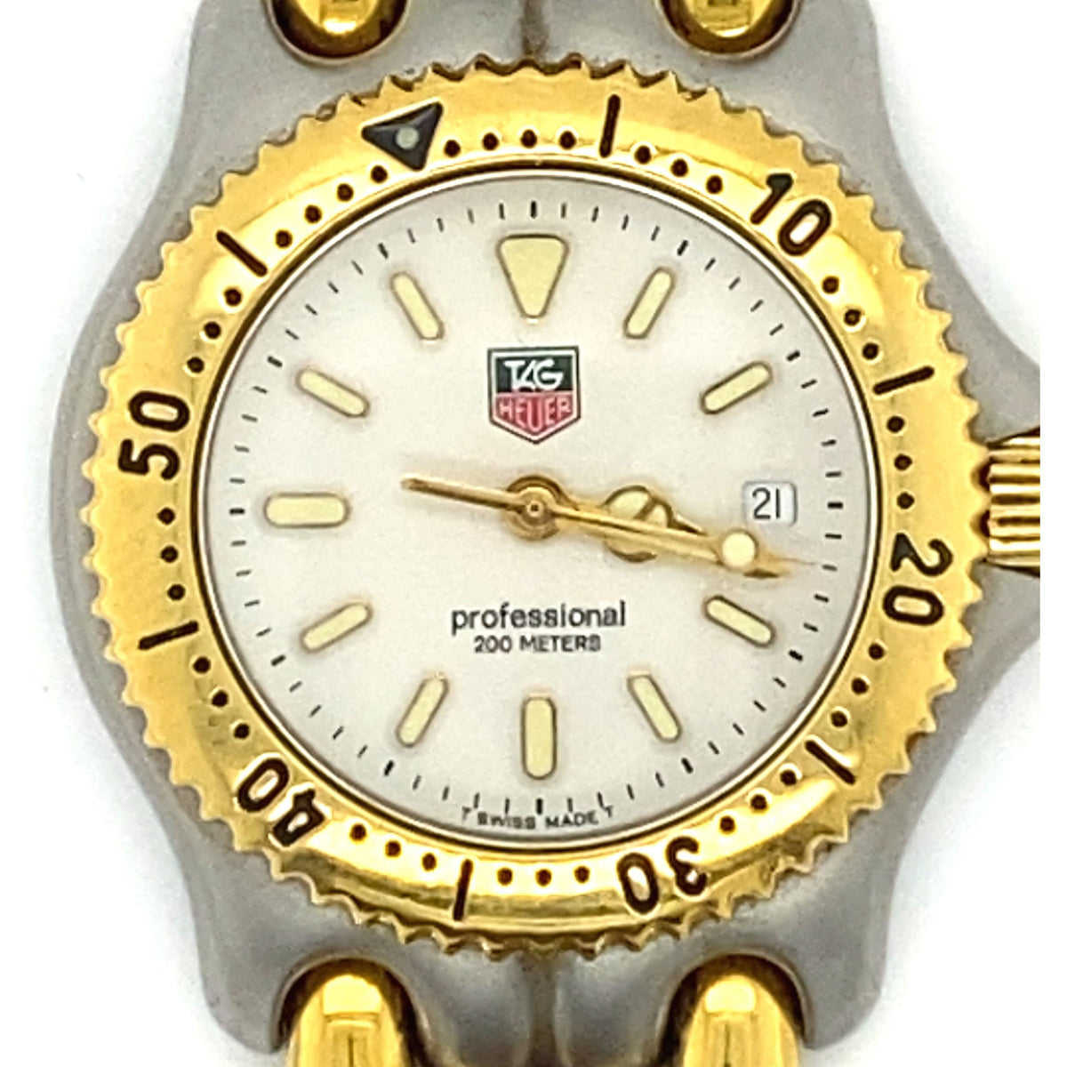 Tag Heuer Ladies White Dial Brown Leather Strap Quartz Watch H56070
