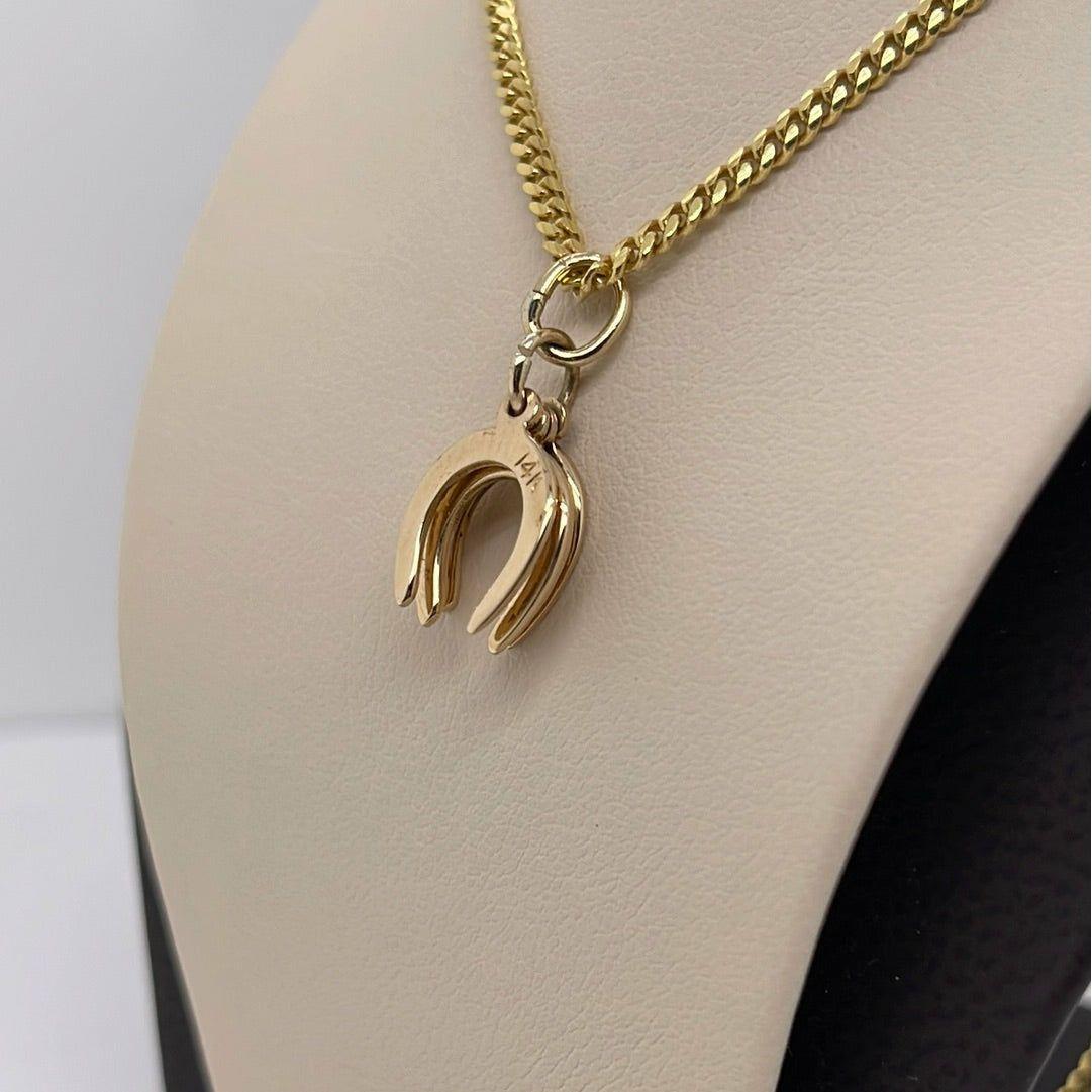 14K Yellow Horseshoe Charm Pendant P058