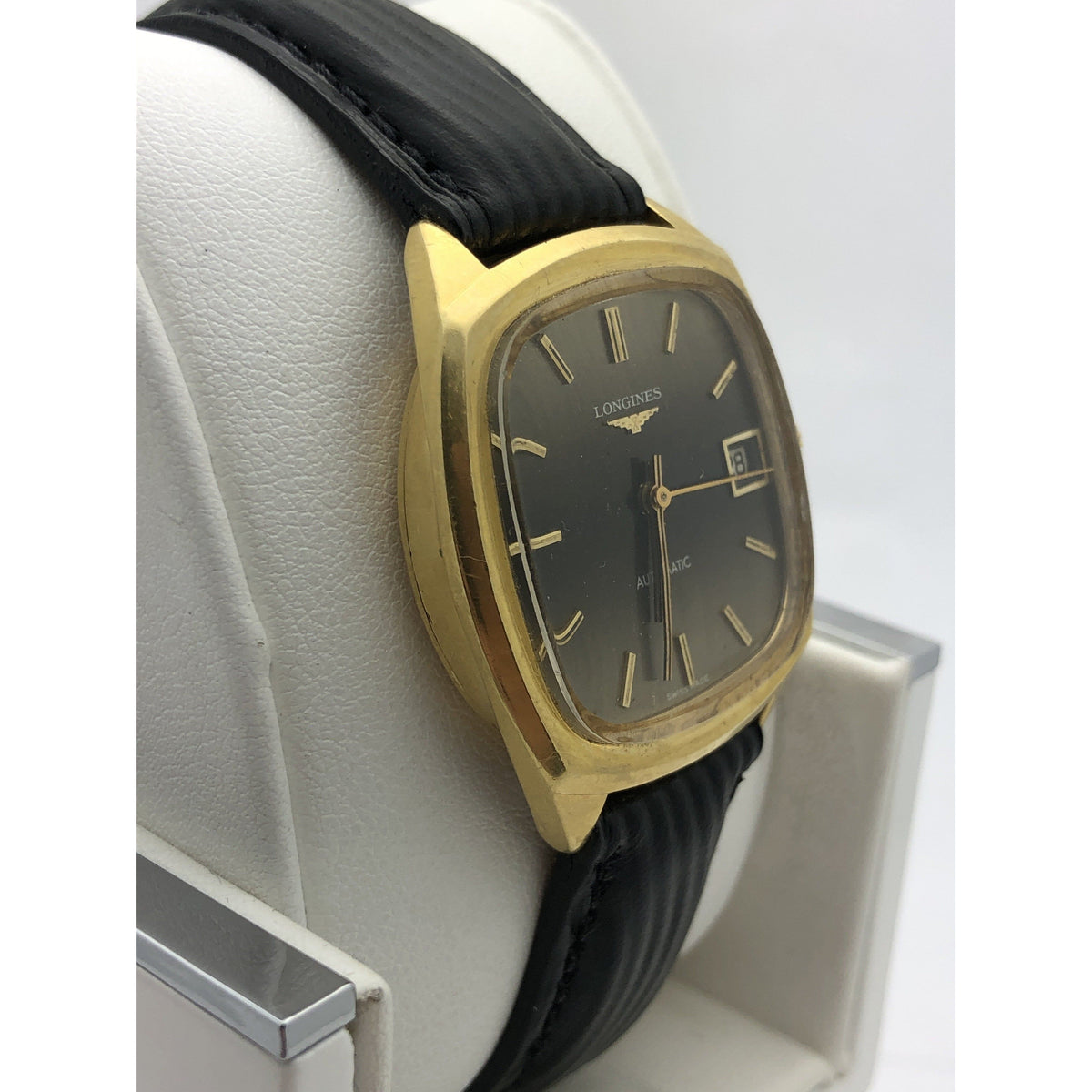 Longines Men's Bronze Dial Black Calfskin Automatic Watch 316384