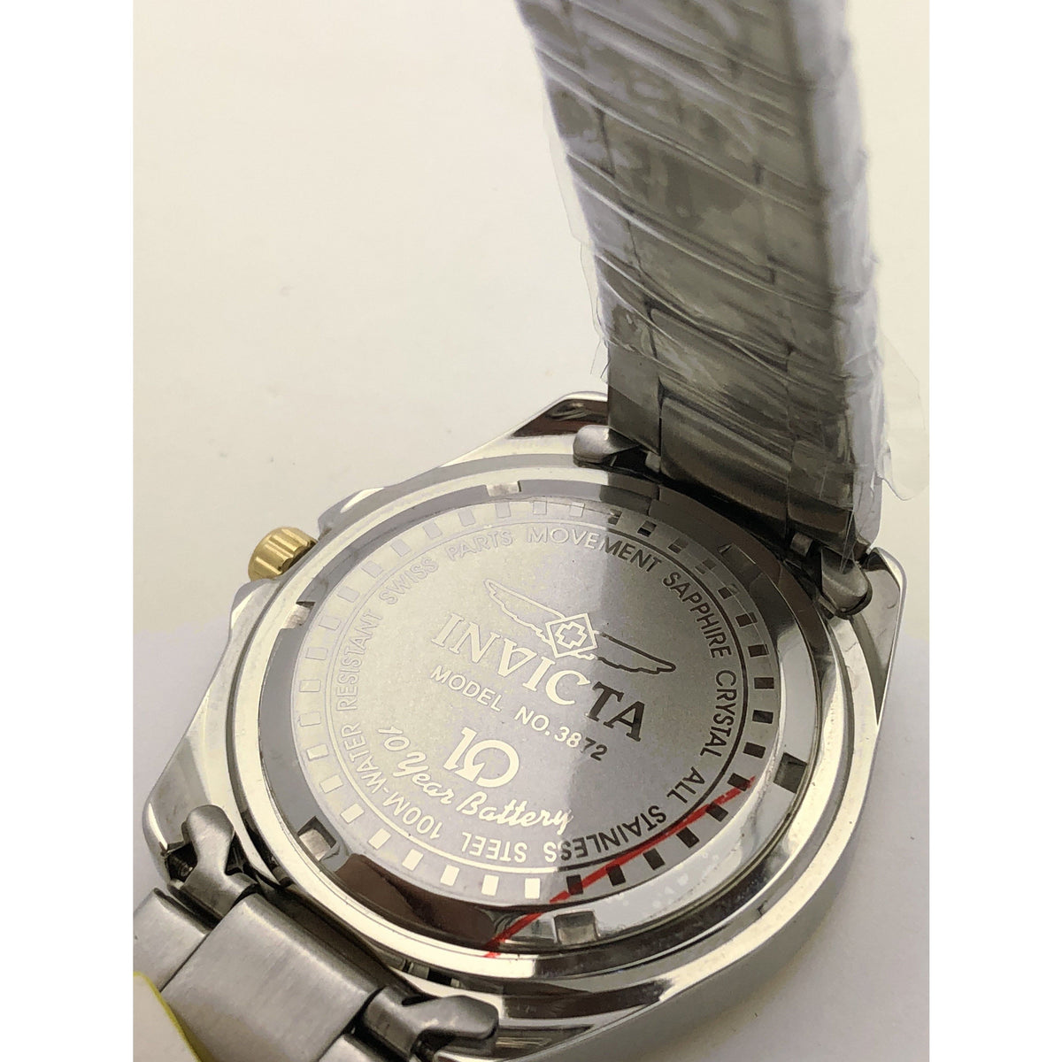 Invicta Men's Two Tone Stainless Steel Case and Bracelet White Dial Watch 3872