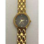 Tissot Ladies Stylist Black Dial Gold Tone Stainless Steel Watch K201