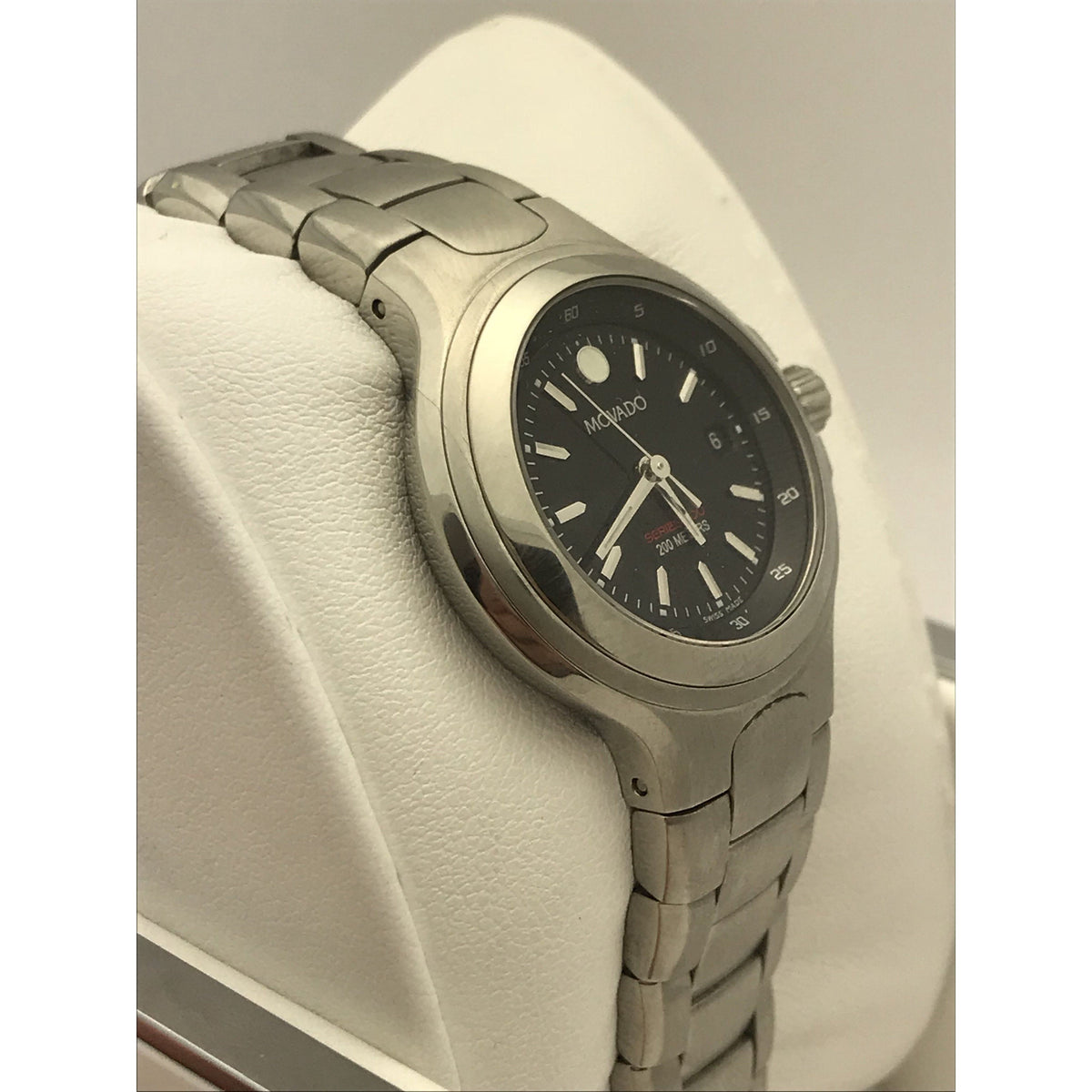 Movado Ladies Series 800 Black Dial Stainless Steel Bracelet Watch 8817561