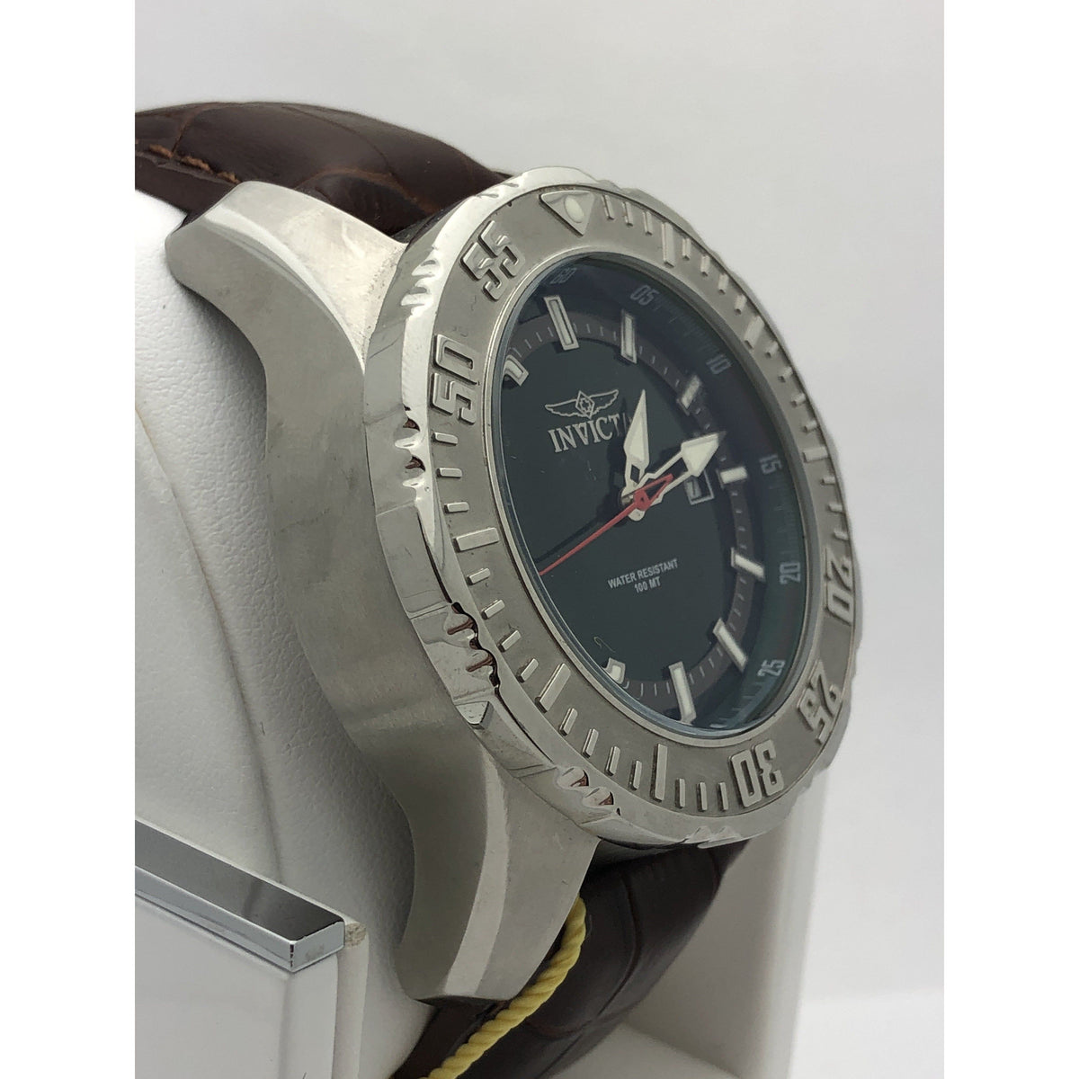 Invicta Men's Green Dial Brown Leather Strap Watch 0505