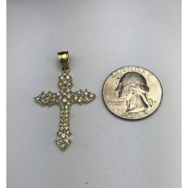 14K Toned Cross with CZ Stones CHAR019