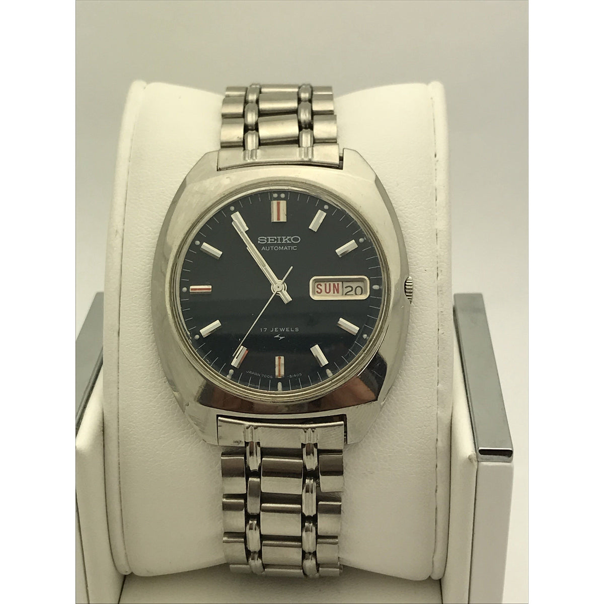 Seiko SZ Men's Automatic 17 Jewels Blue Dial Stainless Steel Watch 387858
