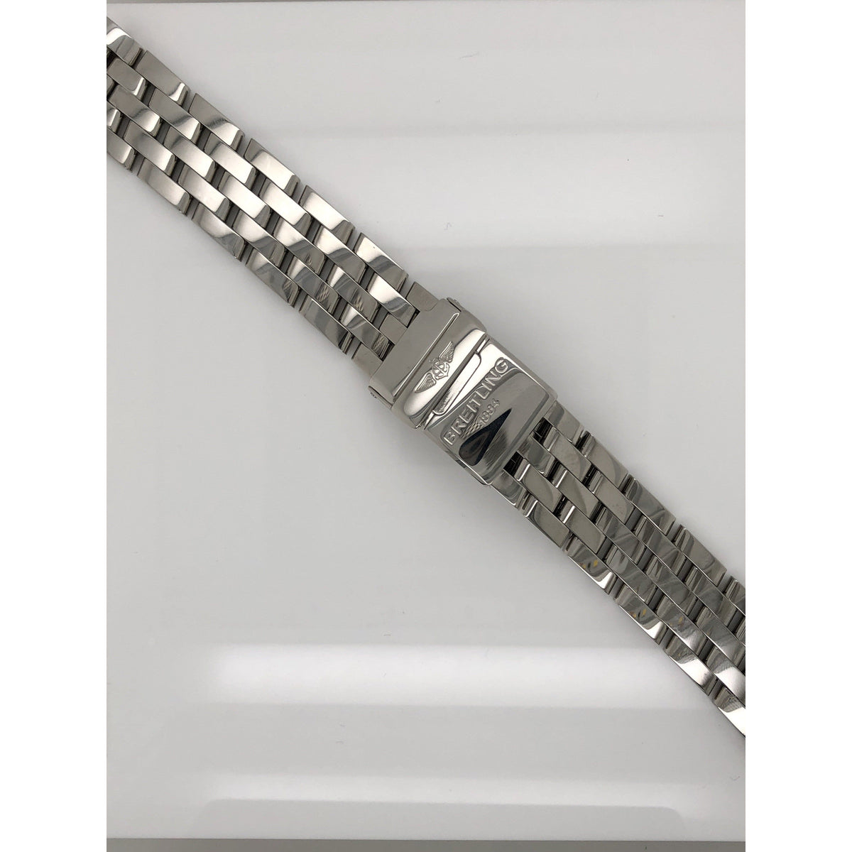 Breitling Silver Stainless Steel Strap Deployment Buckle 19-18mm 409A