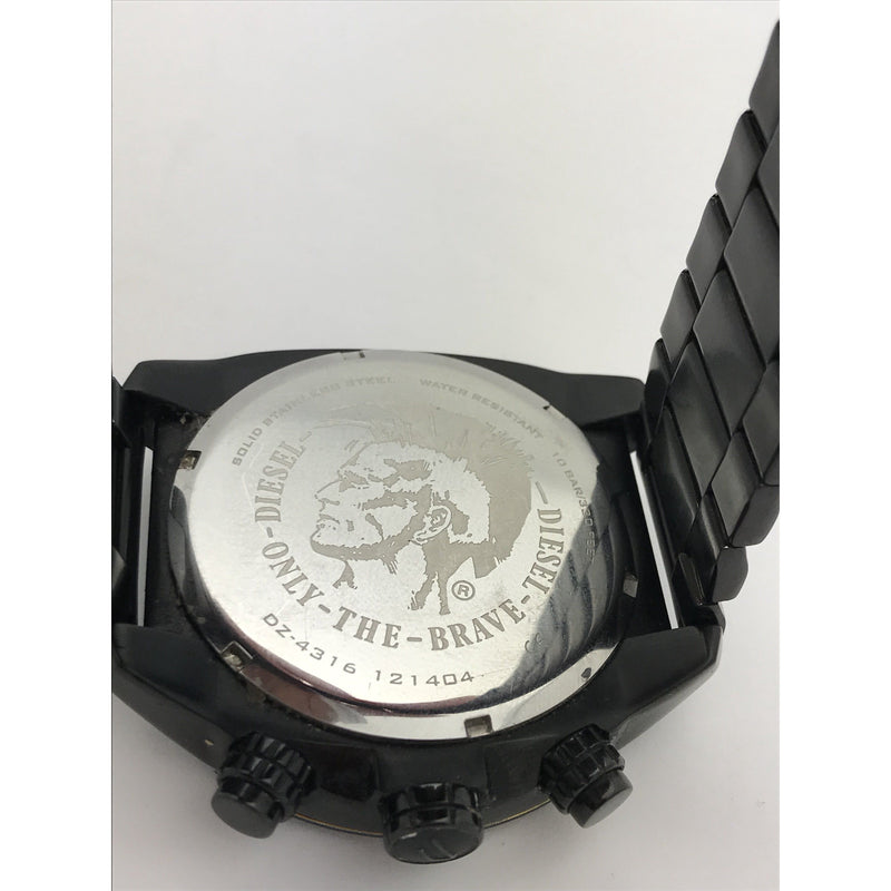 Diesel Men's Overflow Chrono Black Dial Black Ion Plated Watch DZ4316