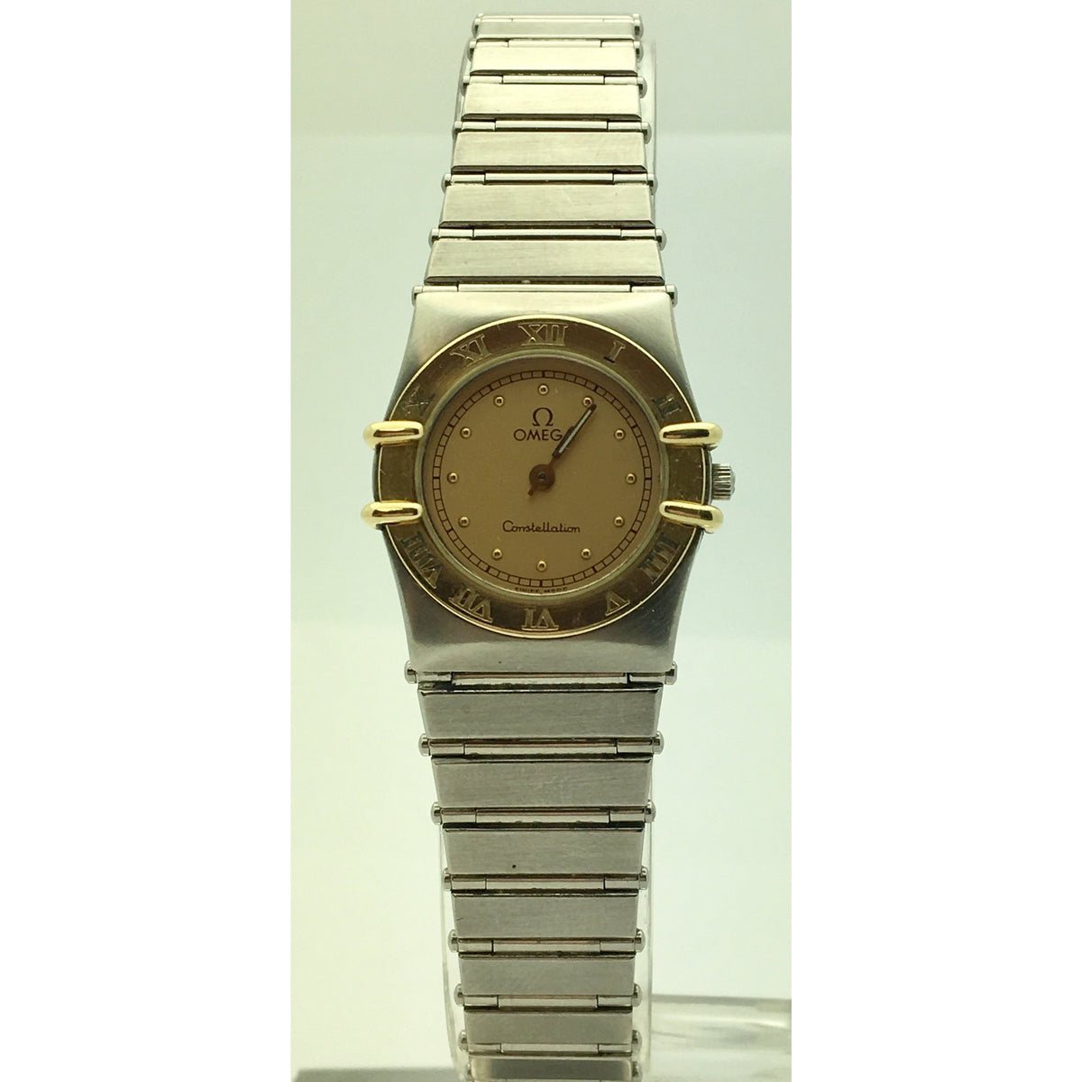 Omega Constellation Ladies 18K Gold & Stainless Steel Quartz Bracelet Watch 1455