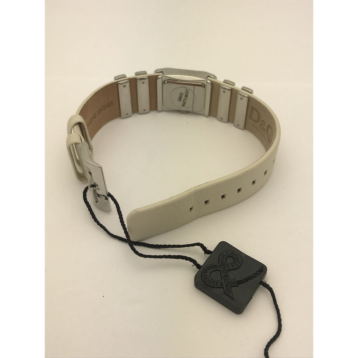 Dolce & Gabbana Ladies Silver Tone Dial Leather Band Watch