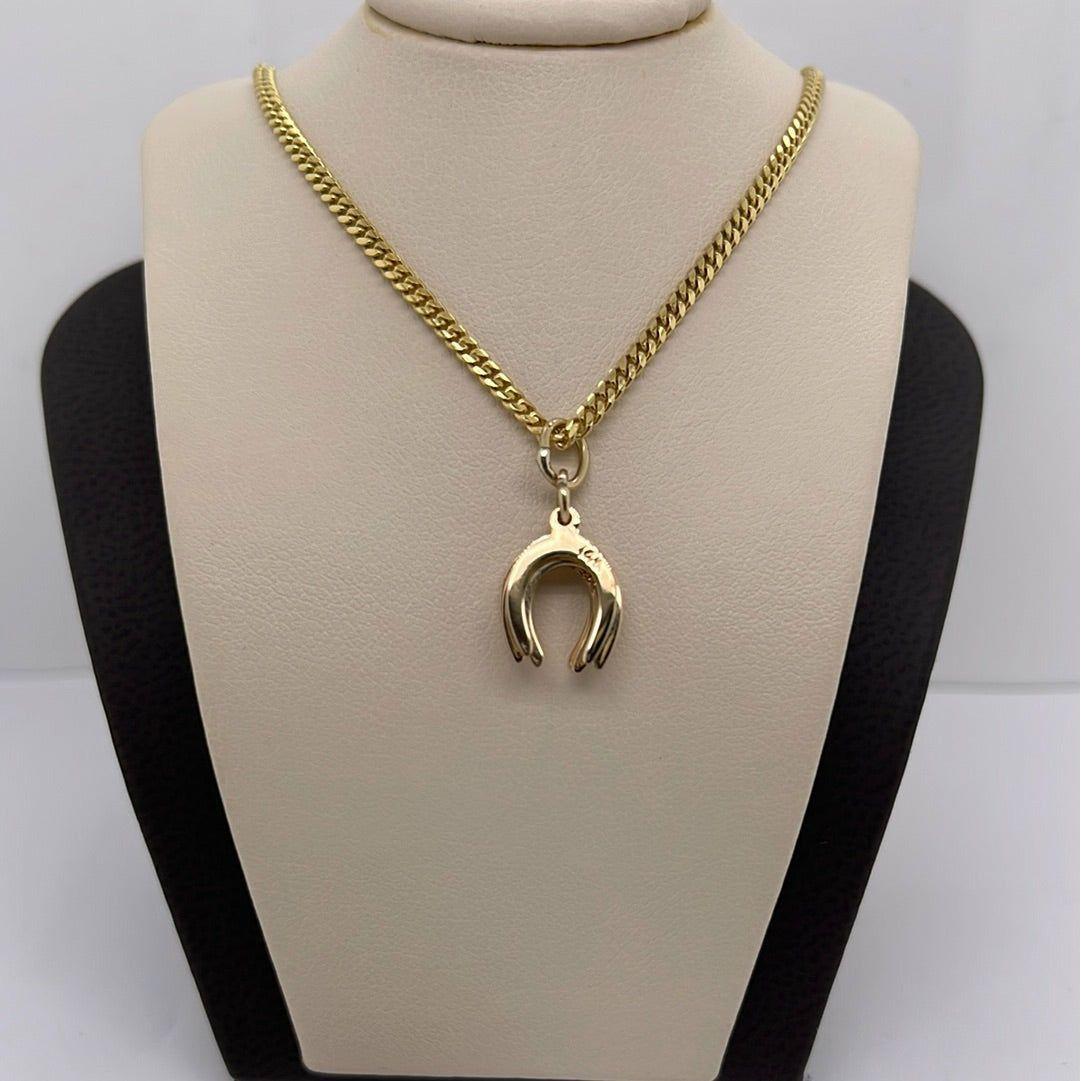 14K Yellow Horseshoe Charm Pendant P058