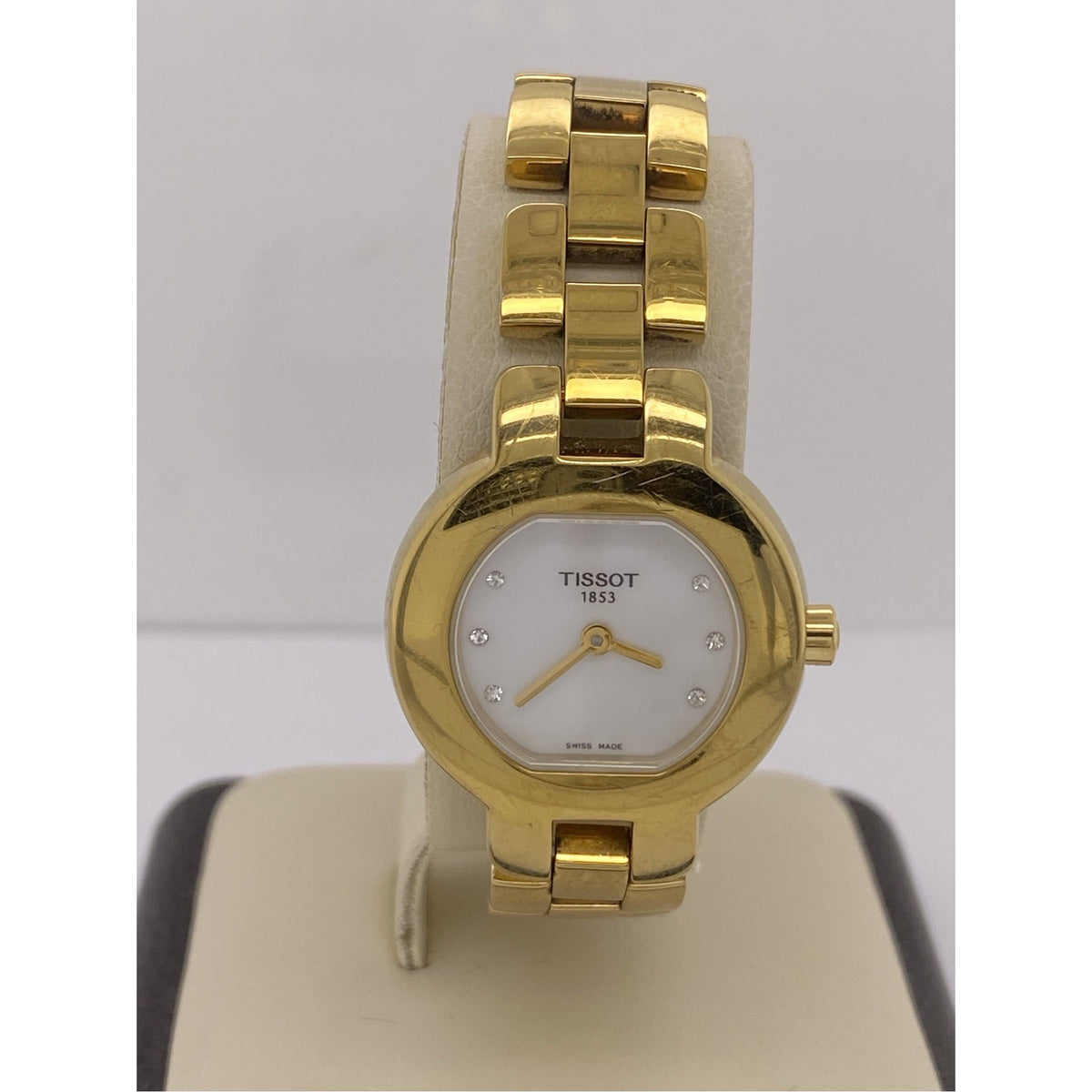 Tissot Ladies Mother of Pearl Dial Yellow Gold Tone Stainless Steel Bracelet Watch 10403