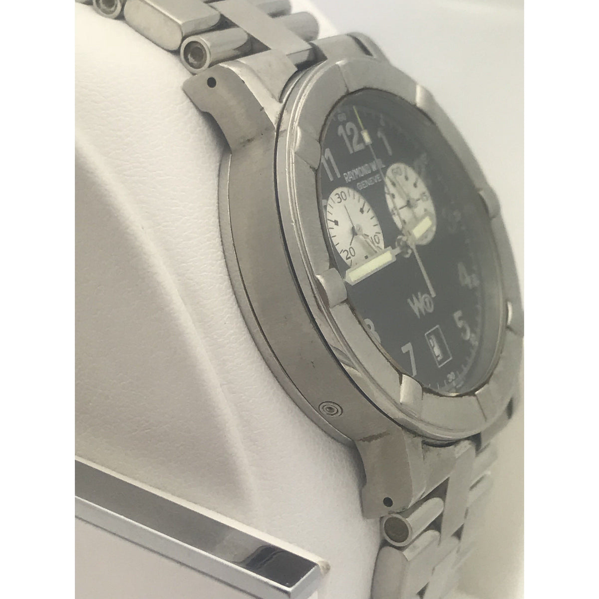 Raymond Weil Geneve Men's Black Dial Stainless Steel Watch W8000