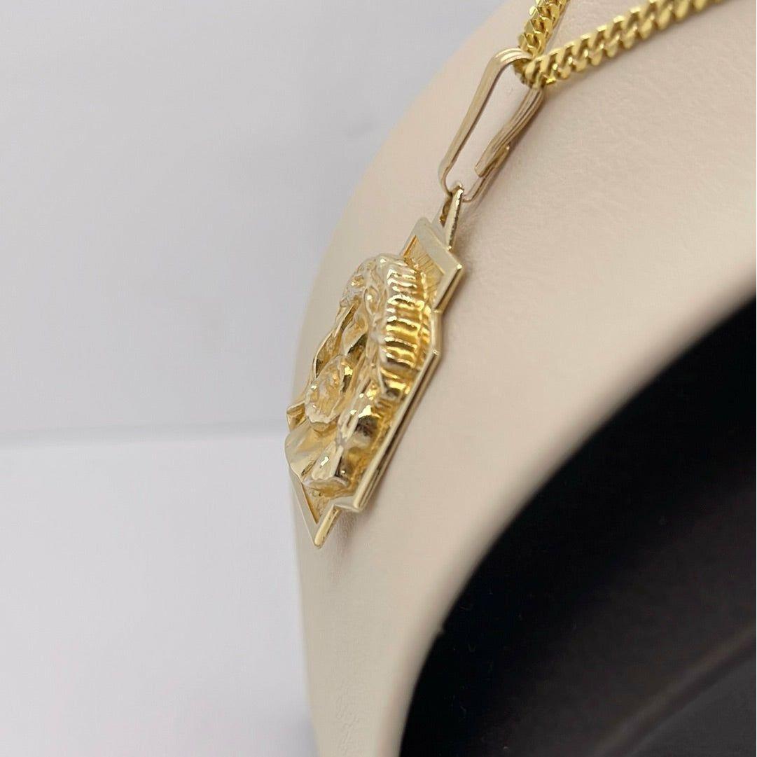 14K Yellow Gold Jesus Charm Pendant P052