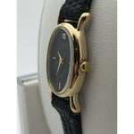 Citizen Ladies Black Dial Black Leather Strap Quartz Watch 0120020