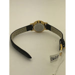 Movado Ladies Blue Dial Black Leather Strap Watch 0603329