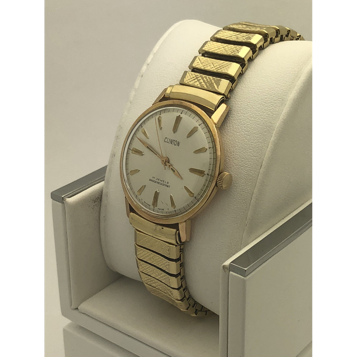 Clinton Men's Silver Dial Gold Tone Stainless Steel Watch 5402