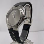 Movado Men's Sports Edition Diamond Bezel Silver Dial Black Rubber Band Watch 0604600