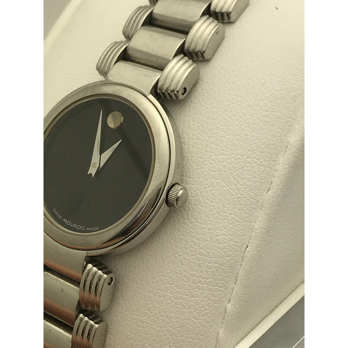 Movado Ladies Black Museum Dial Stainless Steel Bracelet Watch 0605016