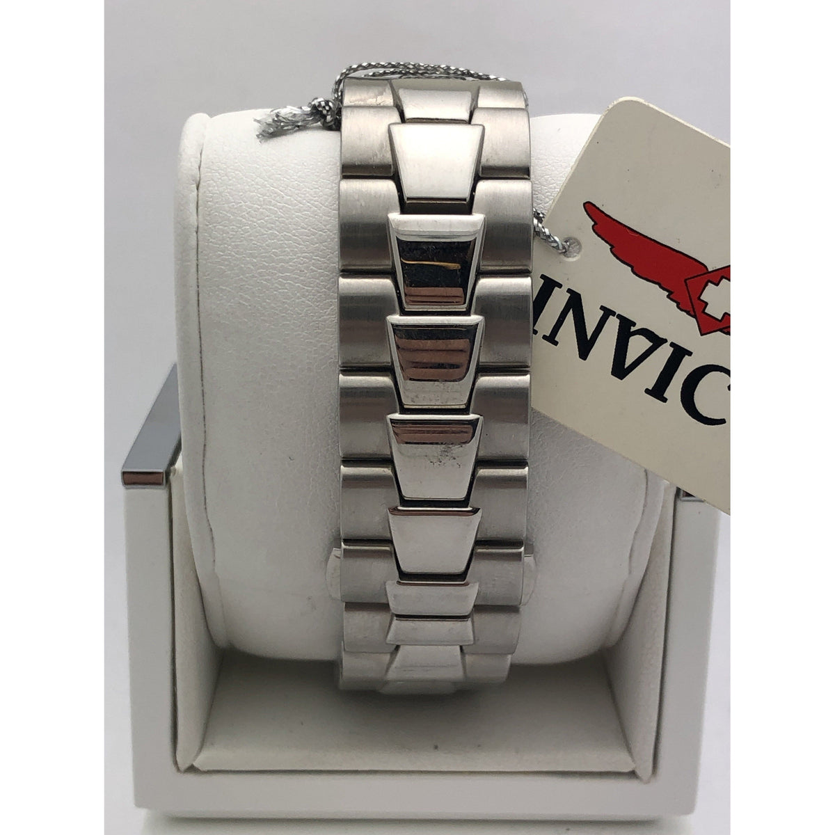 Invicta Men's Black Dial Diamond Bezel Silver Tone Stainless Steel Bracelet Watch