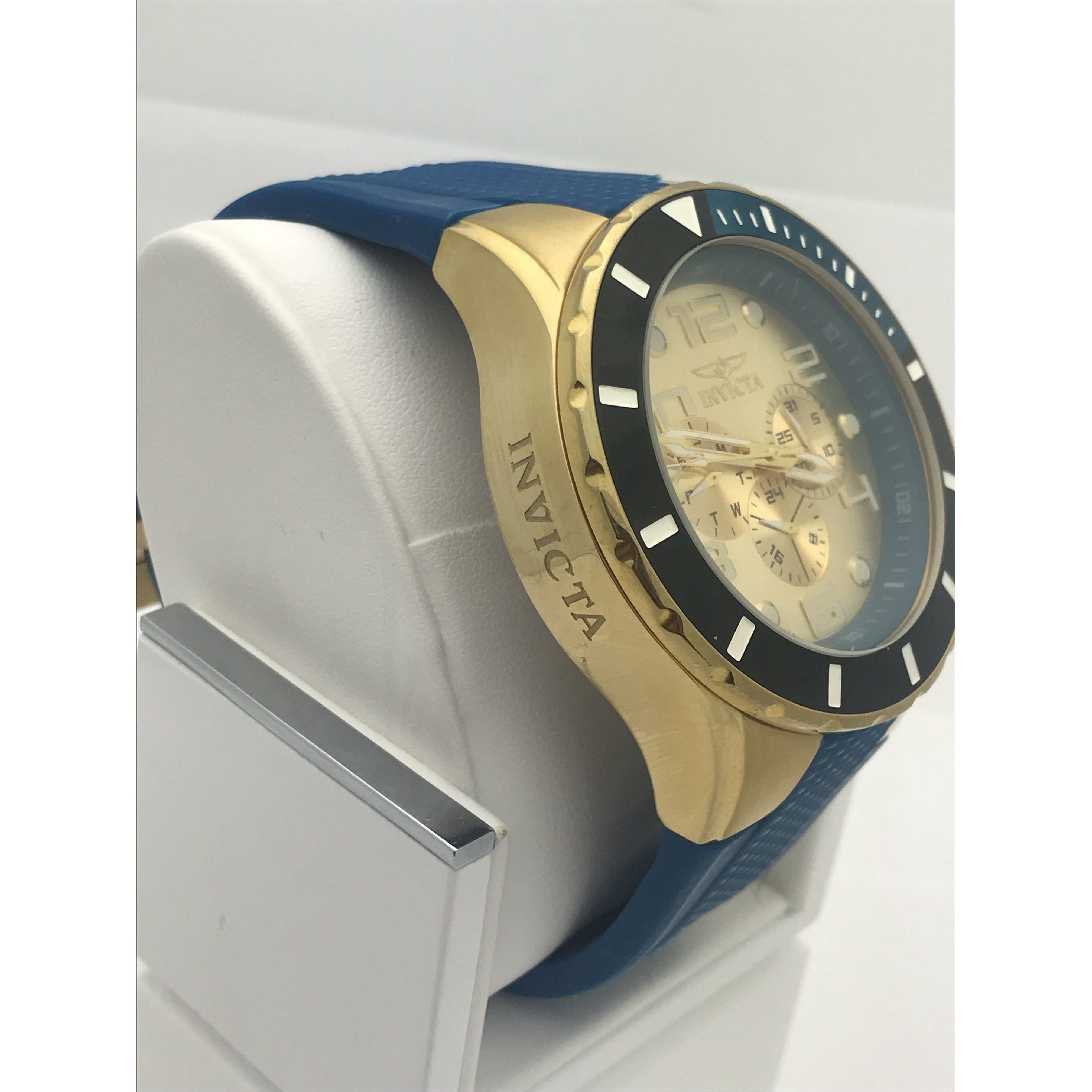 Invicta Pro Diver Masters of the Champagne Dial Blue Strap Watch