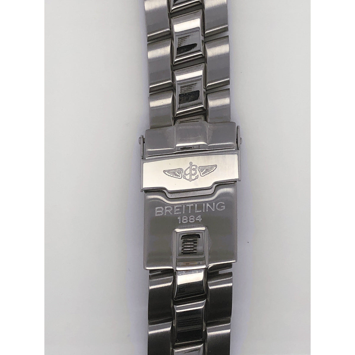 Breitling Silver Stainless Steel Strap Deployment Buckle 18-16mm 824A