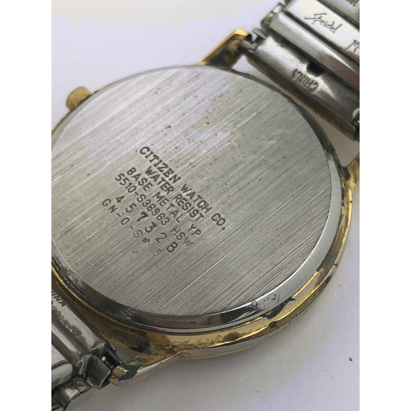 Citizen Men's Quartz Silver Dial Two Tone Stainless Steel Bracelet Watch 457328