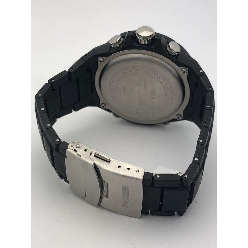 SKMEI Men's Dual Time Alarm Chrono Black Strap Watch 1016