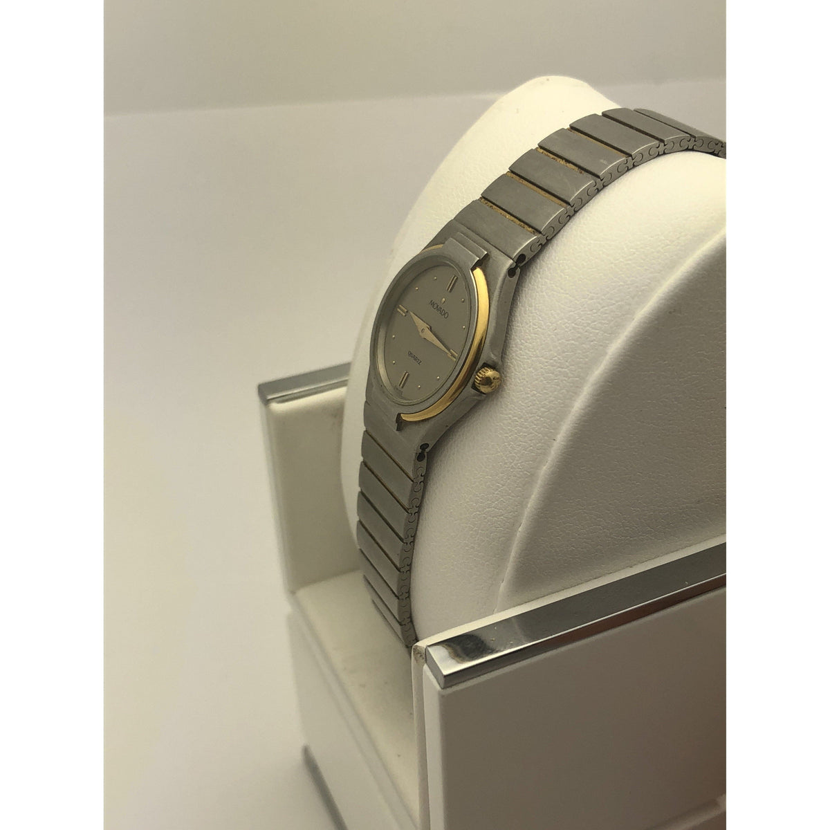 Movado Ladies Gray Dial Two Tone Stainless Steel Bracelet Watch 0601790