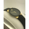 Movado Ladies Museum Black Dial Black Leather Band Watch 0603859