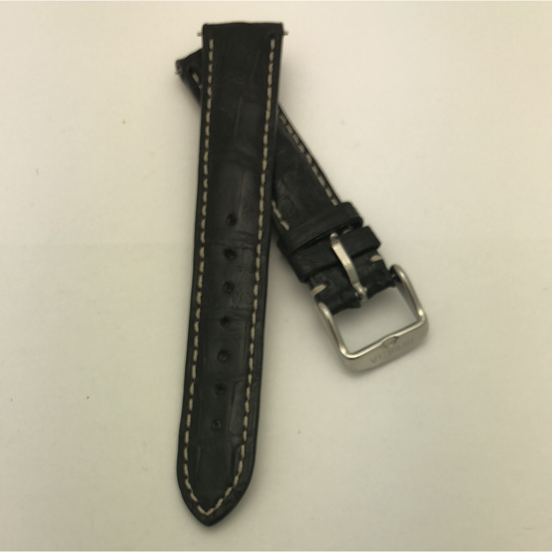 STPBL18MM003 Invicta Black Genuine Crocodile Strap OEM With Stainless Steel Buckle ISD06