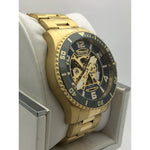 Invicta Mens Gold/Gray Tone Skeleton Dial Gold Tone Stainless Steel Watch 22604