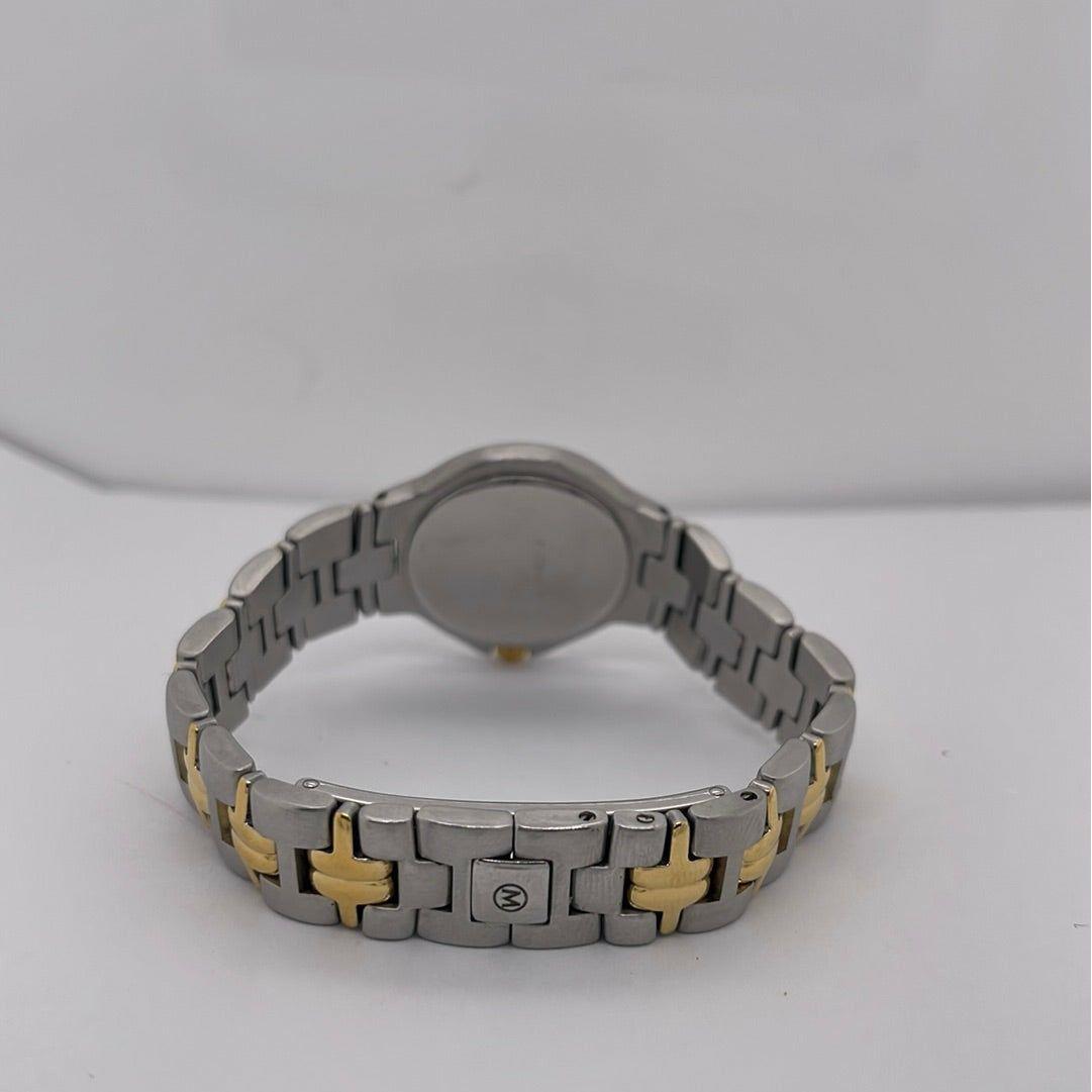Movado Ladies Black Dial Two Tone Stainless Steel Bracelet Watch 0602067