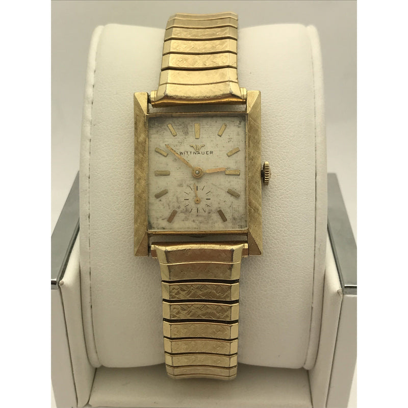 Wittnauer Unisex 14K Gold Case Stretch Band Watch