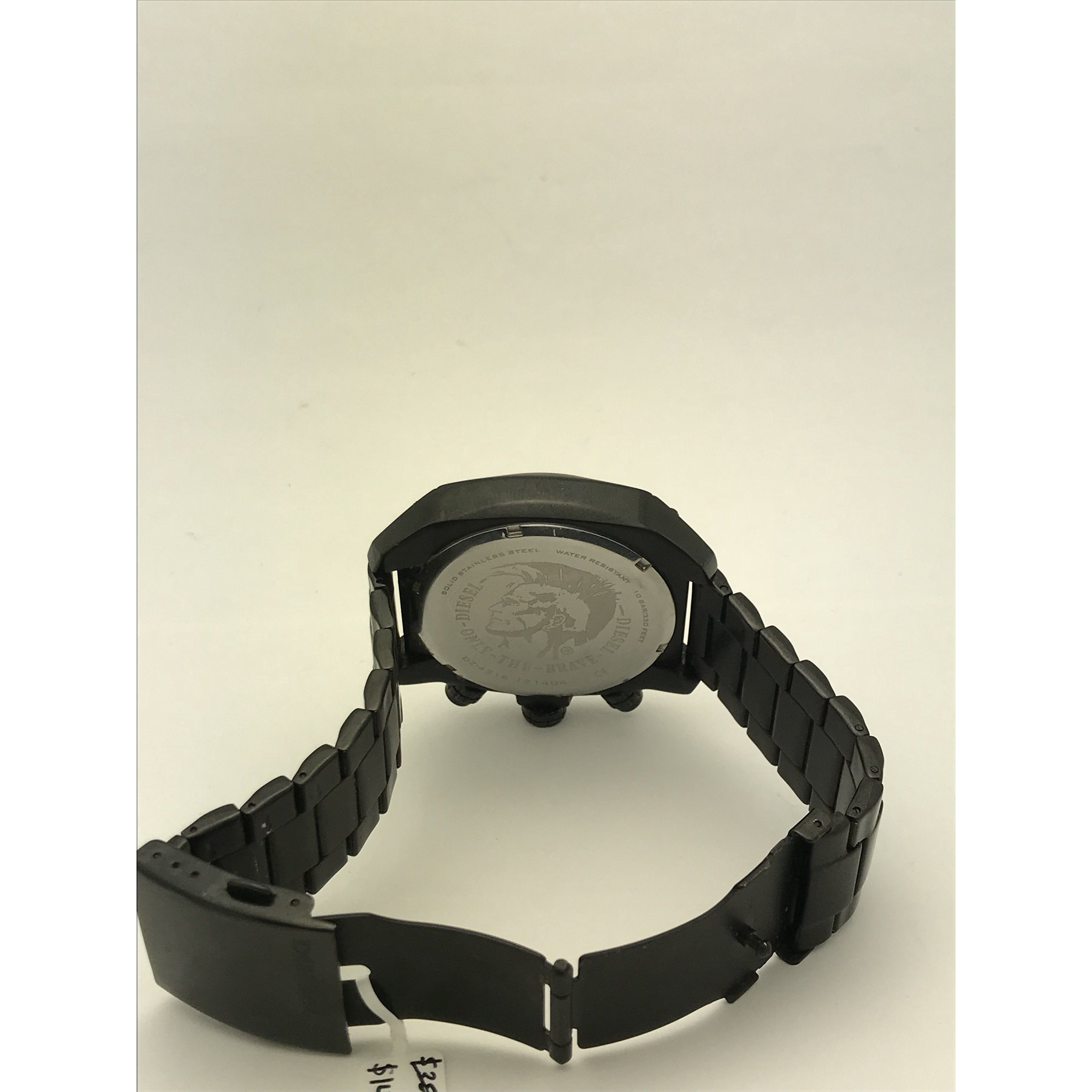 Diesel Men's Overflow Chrono Black Dial Black Ion Plated Watch