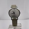 Movado Ladies Silver Tone Dial Green Leather Strap Quartz Watch 0603257